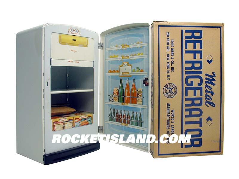 Marx Toy Refrigerator - Rocket Island Vintage Stock Images